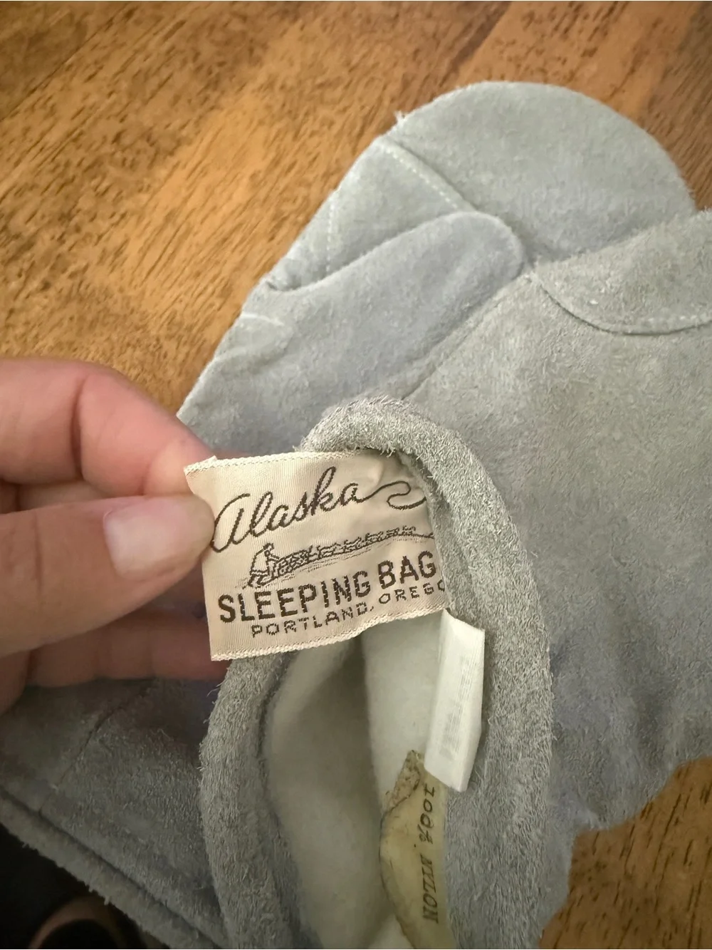 Vtg Alaska Sleeping Bag Co Deerskin Leather mittens fleece lined Ladies Large
